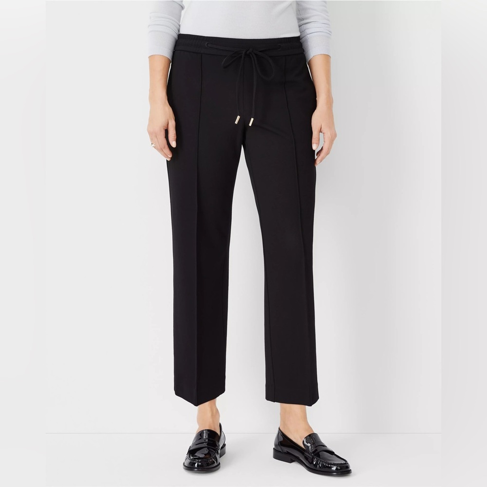 Ann Taylor- Petite Easy Straight Ankle Pant in Knit Twill